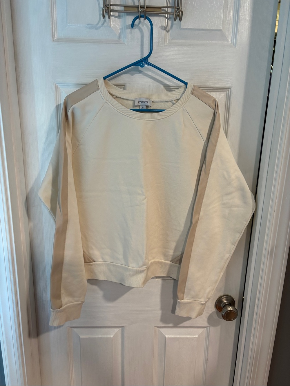 Evereve Two-tone Beige Crewneck Sweatshirt